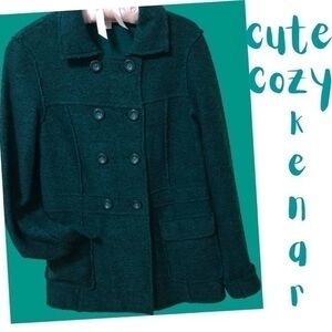 Emerald Green Double Breasted Sweater Jacket💚